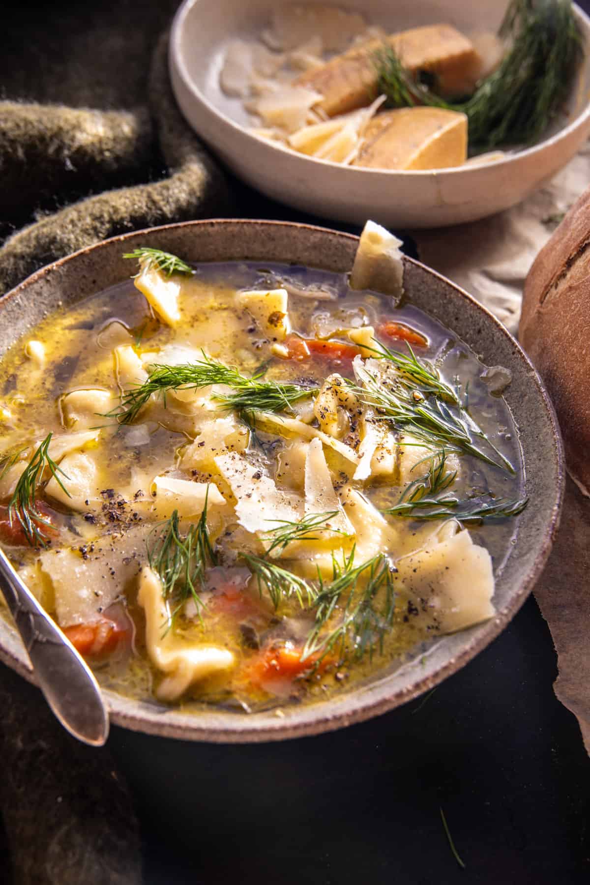 a delicious bowl of chicken noodle soup